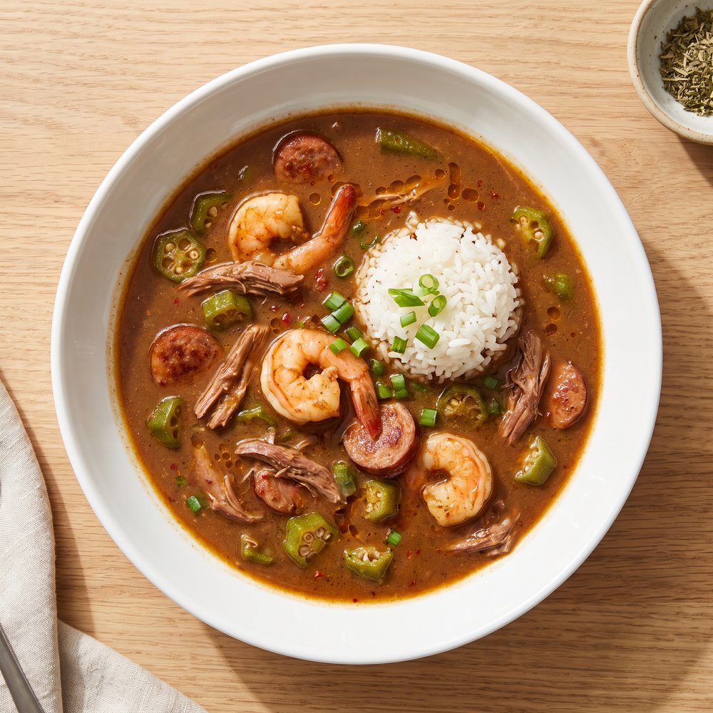Chef John’s Gumbo with Duck, Andouille, and Shrimp