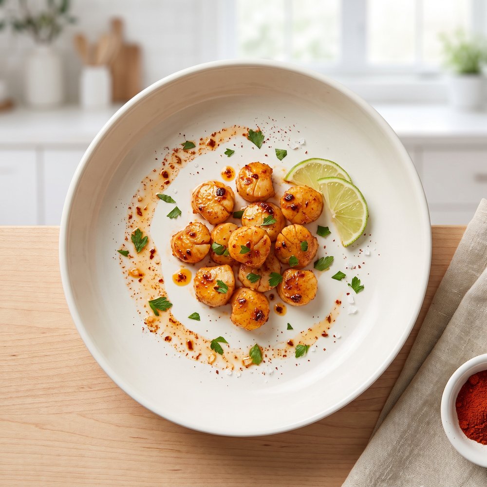 Spicy Air-Fried Bay Scallops
