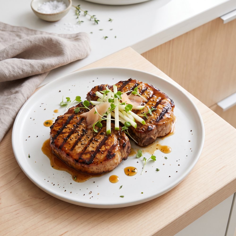 Brown Sugar–Apple Glazed Grilled Pork Chops