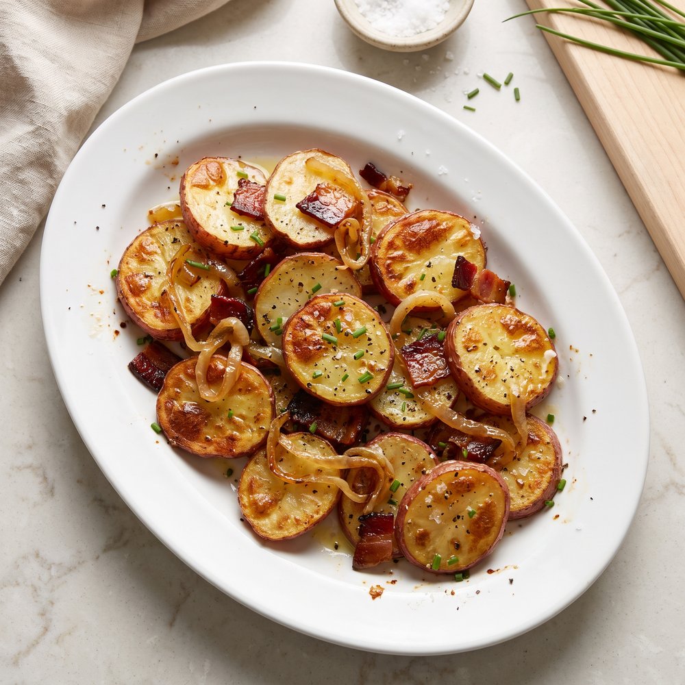 Crispy Oven Potatoes with Bacon and Onions