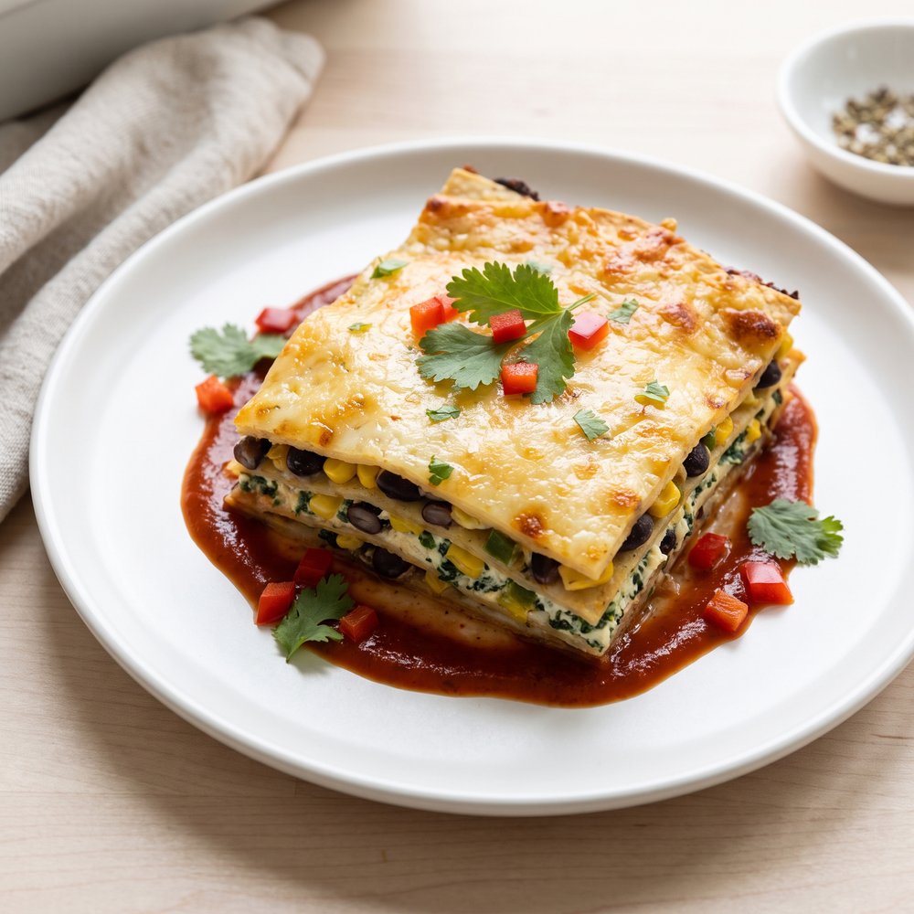 Mexican-Style Veggie Lasagna Bake