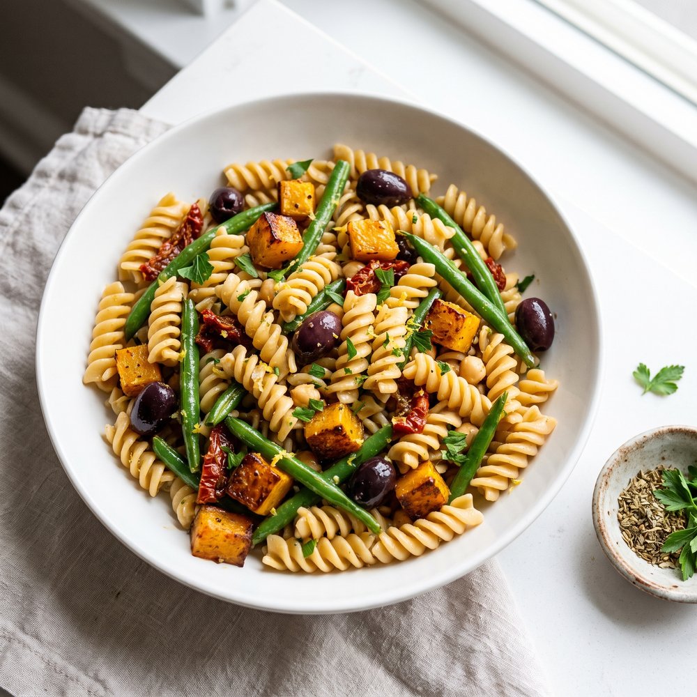 Chickpea Pasta Salad with Mediterranean Flair