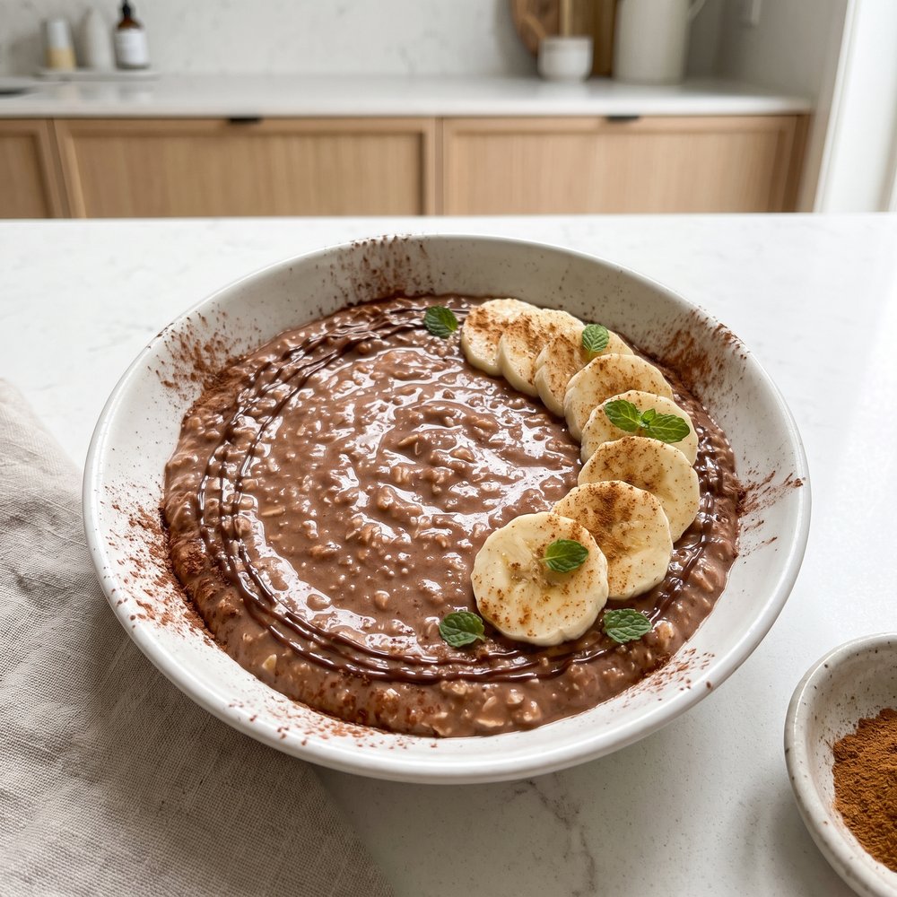 Light Chocolate-Banana Oatmeal