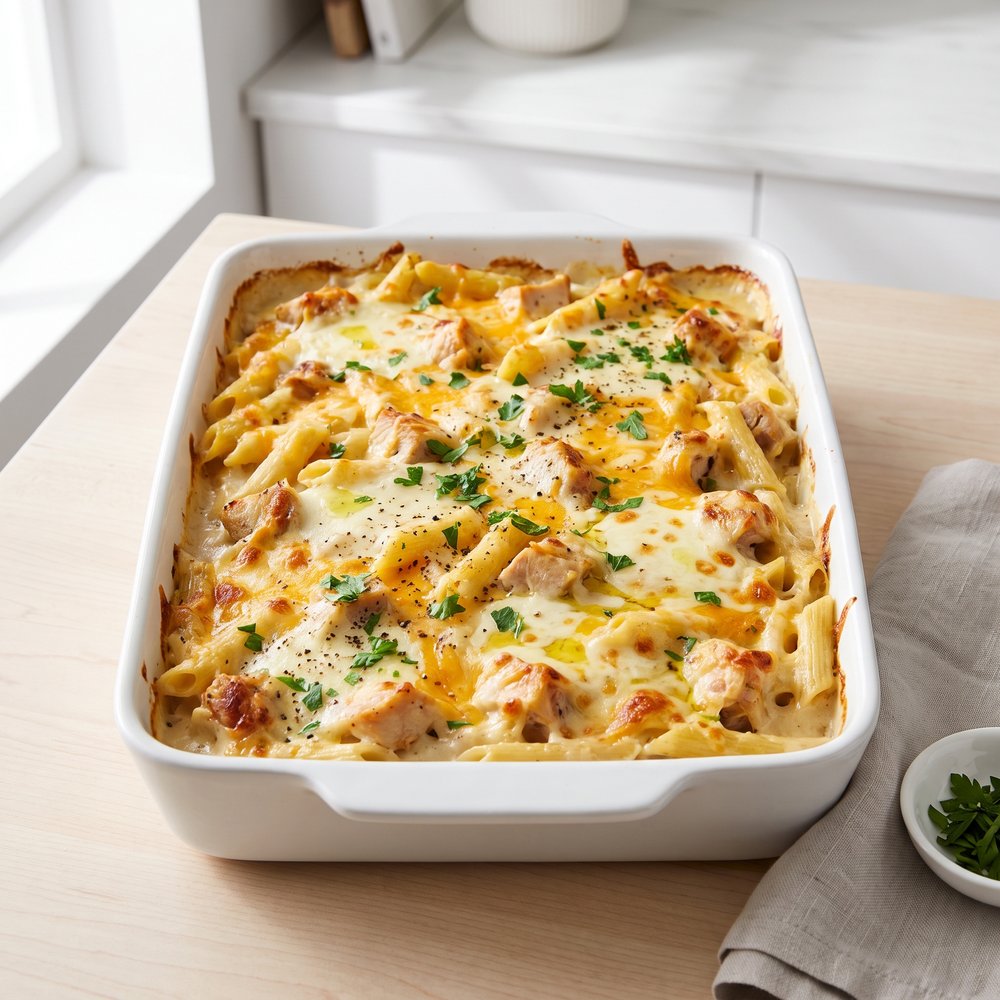 Creamy Chicken Alfredo Bake