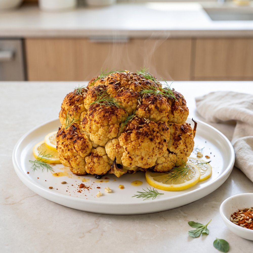Whole Roasted Cauliflower with Smoked Paprika