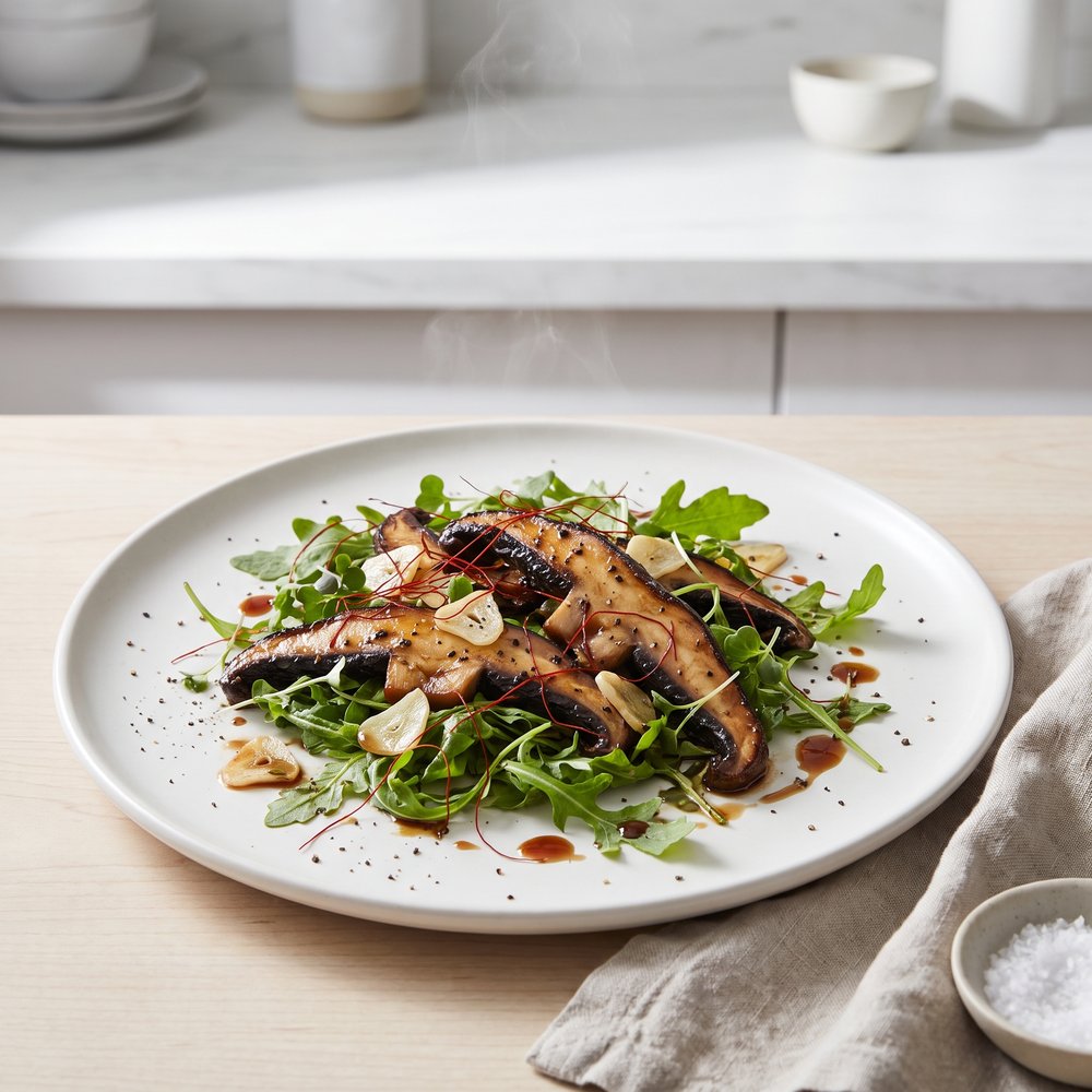 Sautéed Portobello with Wilted Arugula
