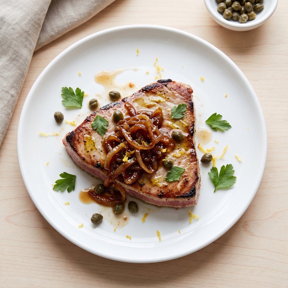 Sicilian-Style Sweet-and-Sour Tuna Steaks