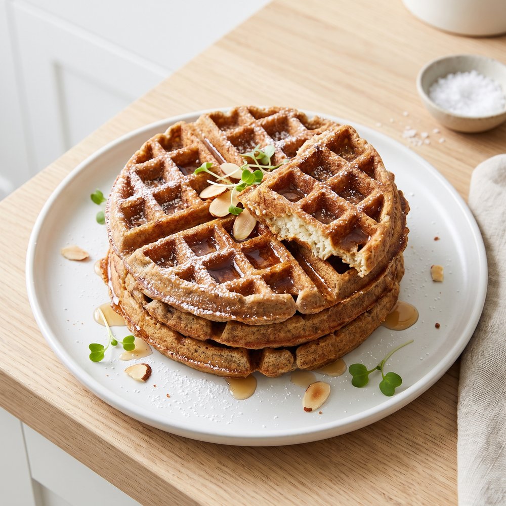 Crispy Gluten-Free Buckwheat-Almond Waffles