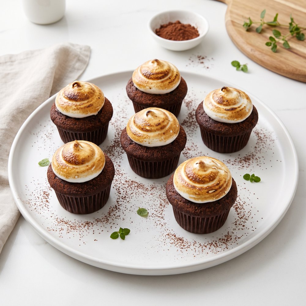 Campfire-Style Toasted Marshmallow Cupcakes