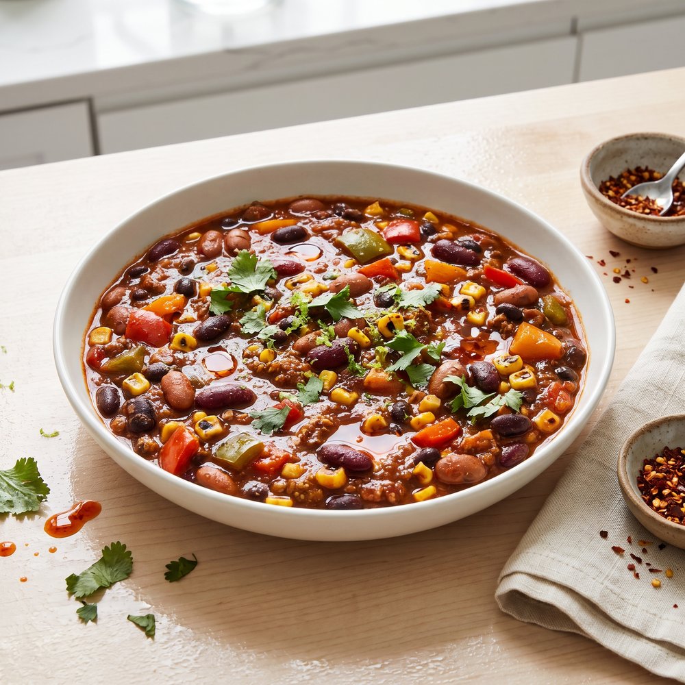 Hearty Beef and Bean Chili with Chorizo
