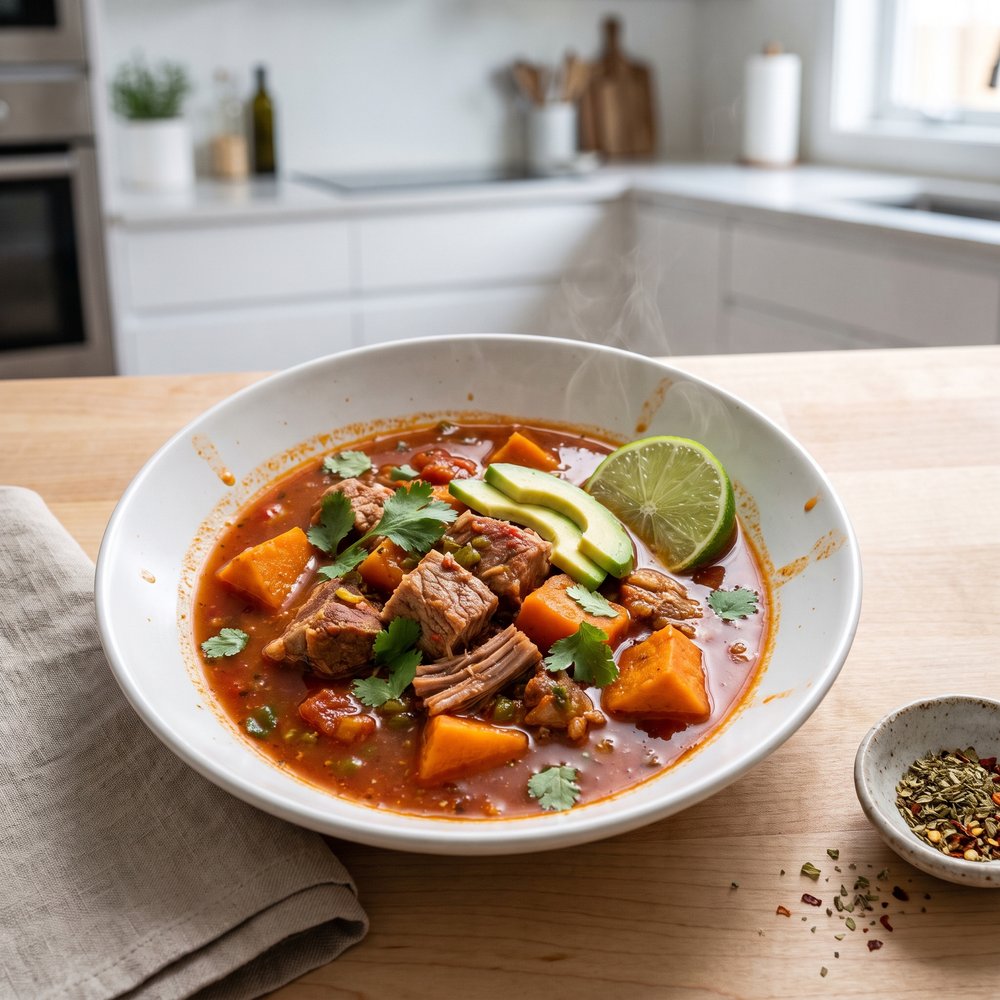 Slow Cooker Mexican Pork Stew with Sweet Potatoes