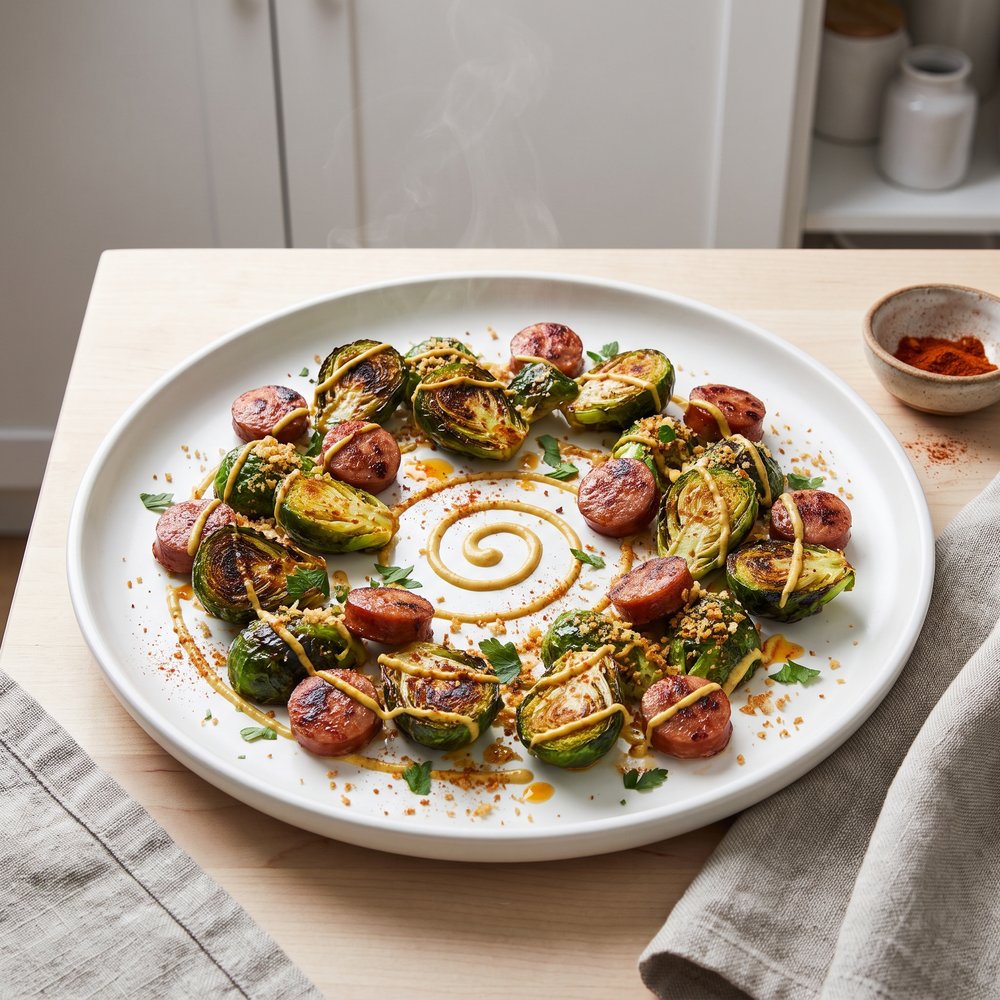 Roasted Brussels Sprouts and Kielbasa