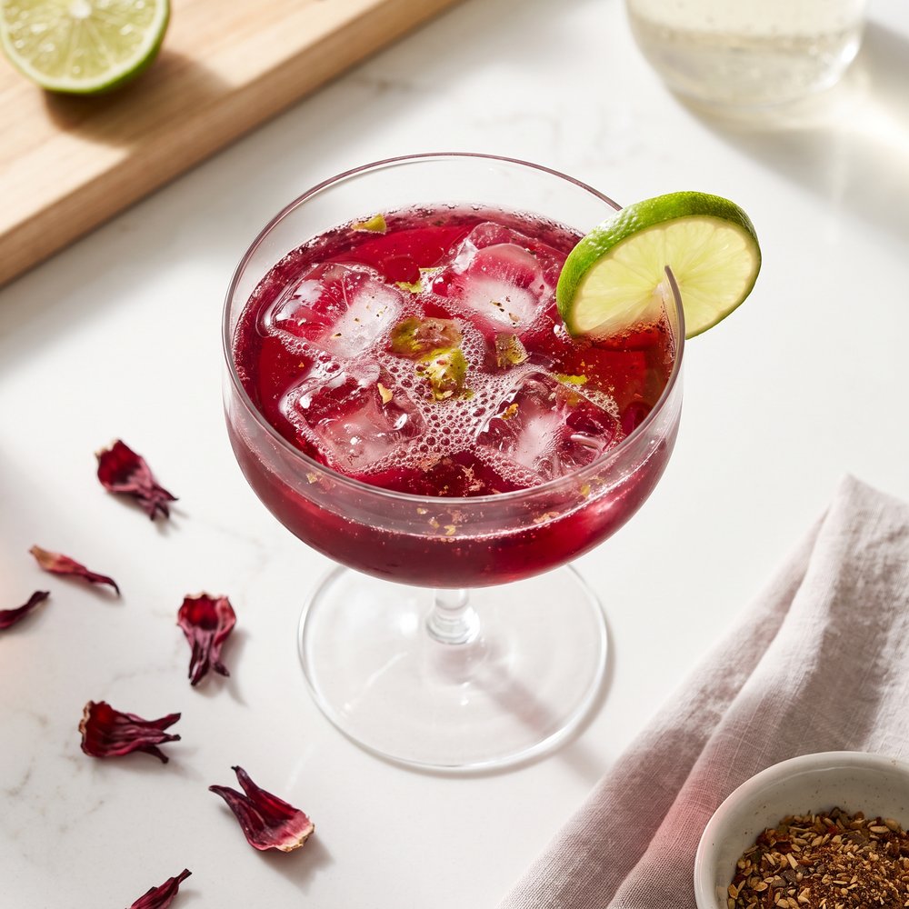 Fizzy Hibiscus Lime Refresher