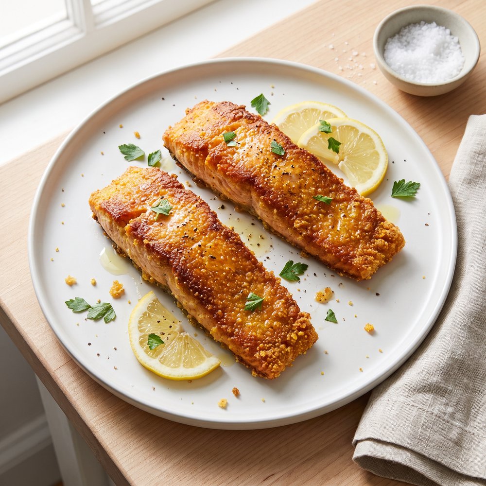 Cornmeal-Crusted Pan-Seared Salmon