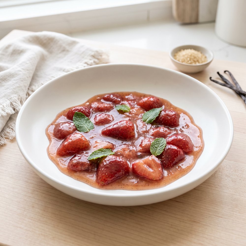 Quick Strawberry Shortcake Compote