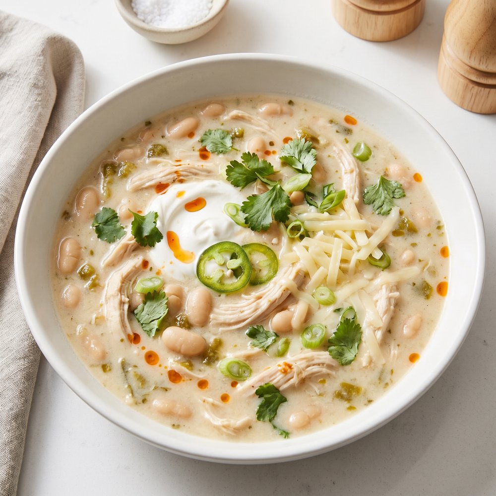 Slow Cooker Creamy White Chicken Chili with Ranch