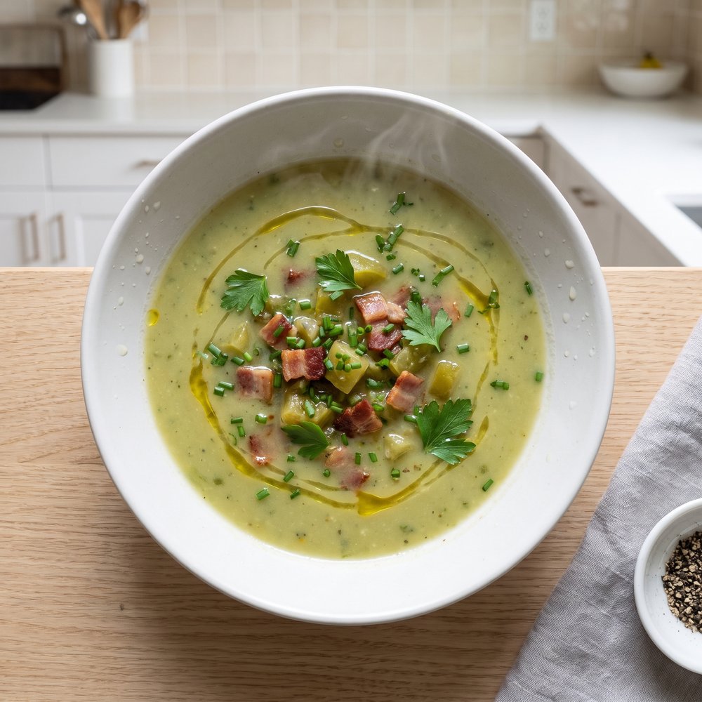 Green Tomato and Bacon Soup
