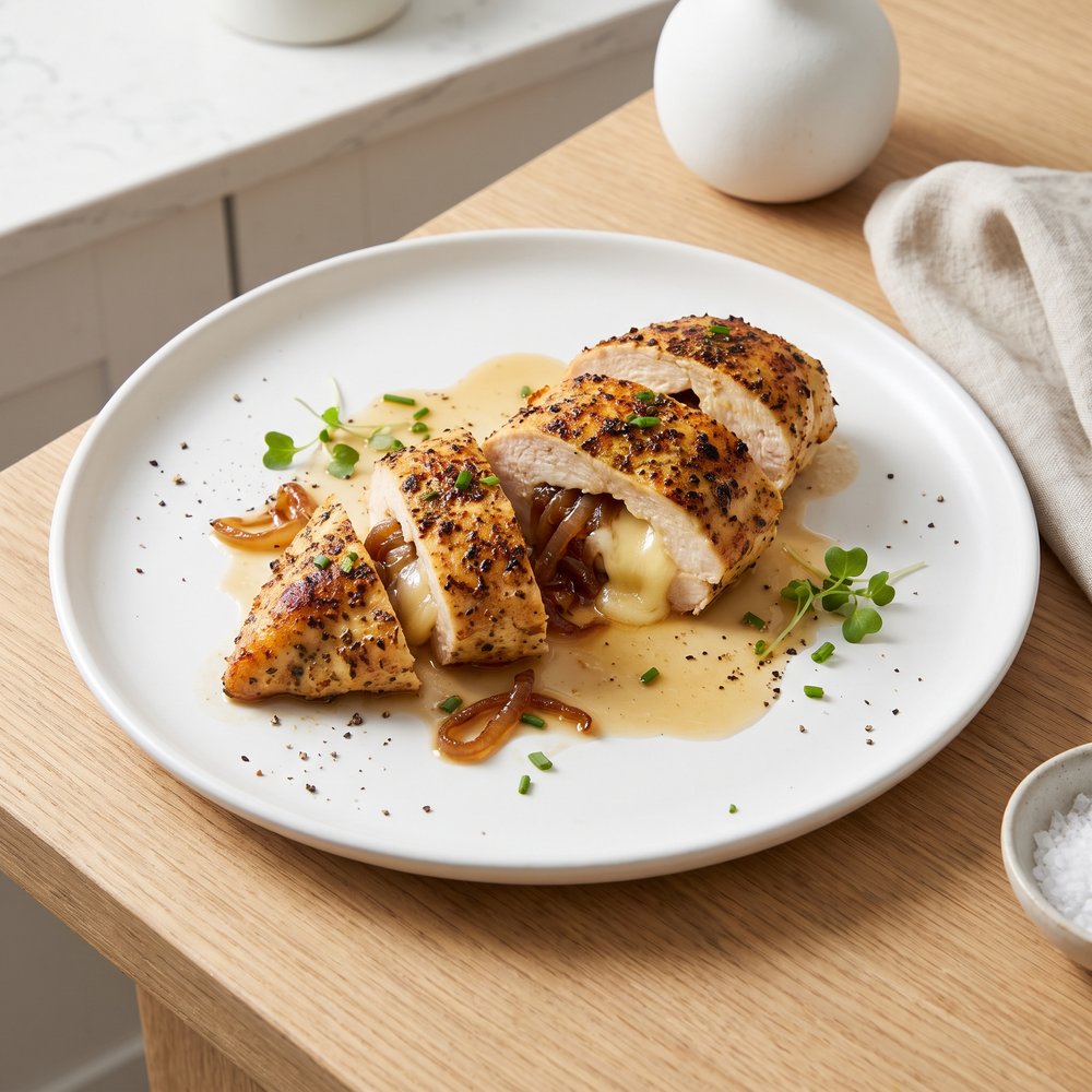 Caramelized Onion and Gouda Stuffed Chicken