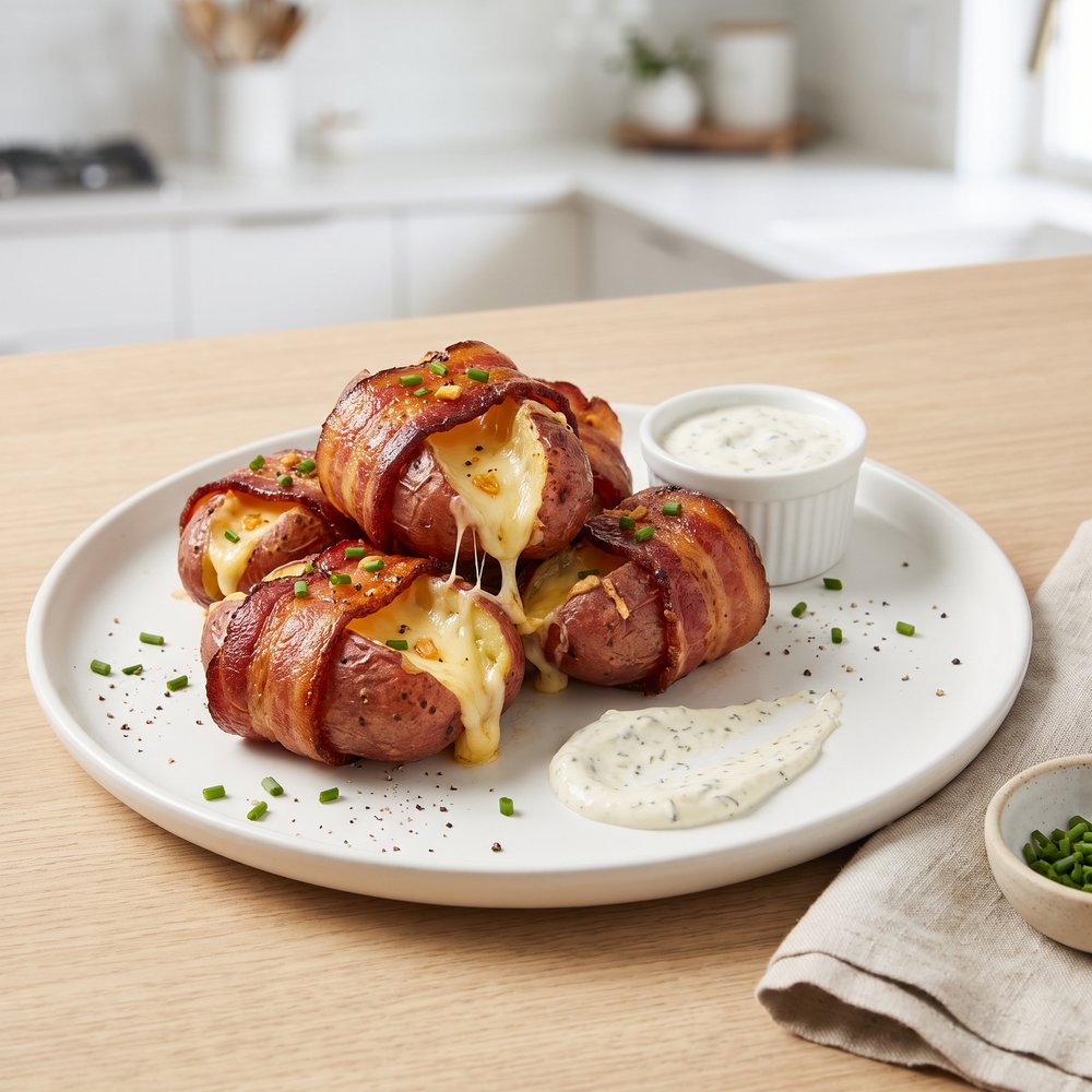 Bacon-Wrapped Gouda Potato Bites
