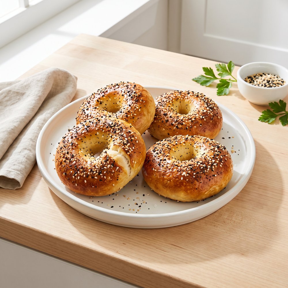 Air Fryer Bagels with 2-Ingredient Dough