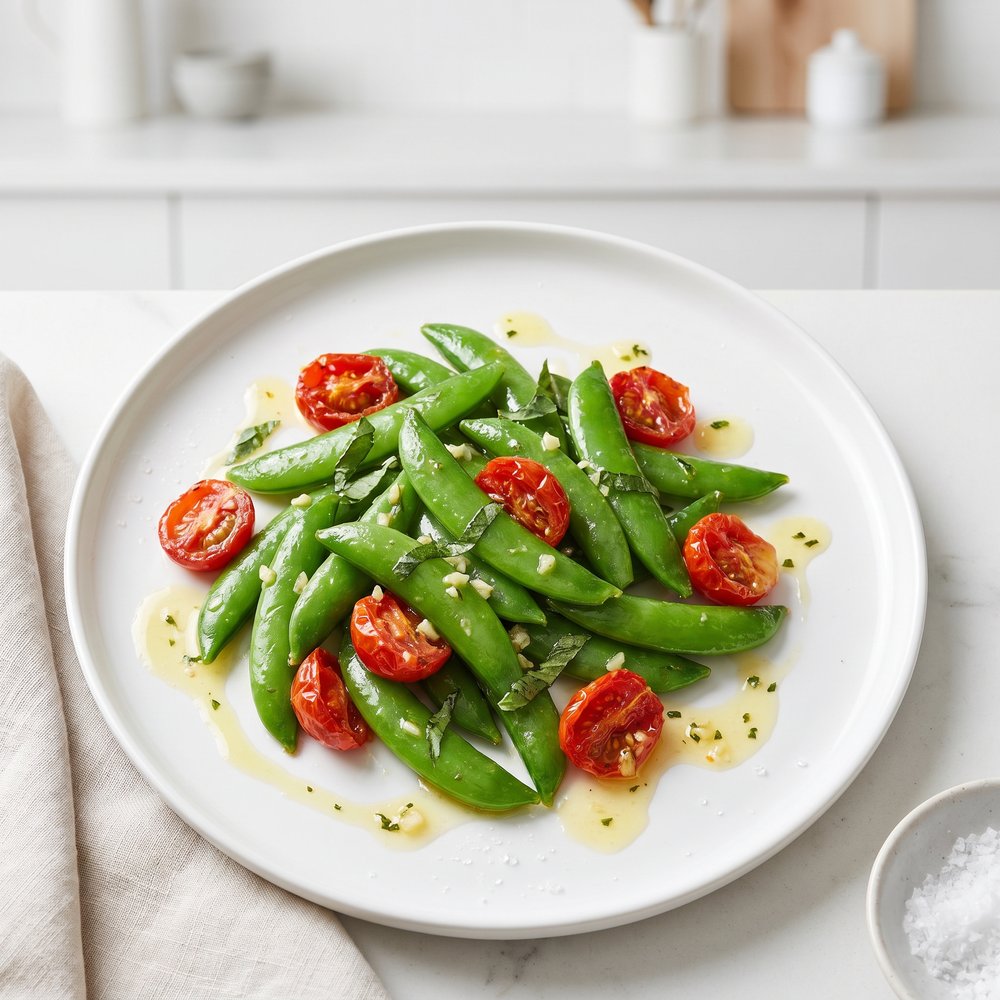 Snap Peas with Cherry Tomatoes