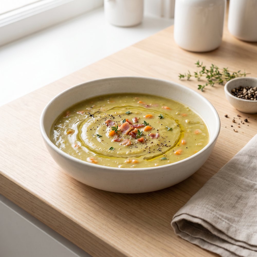 Pressure Cooker Split Pea Soup with Bacon