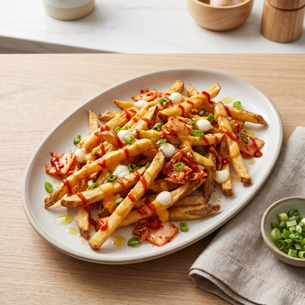 Kimchi-Topped Loaded Fries