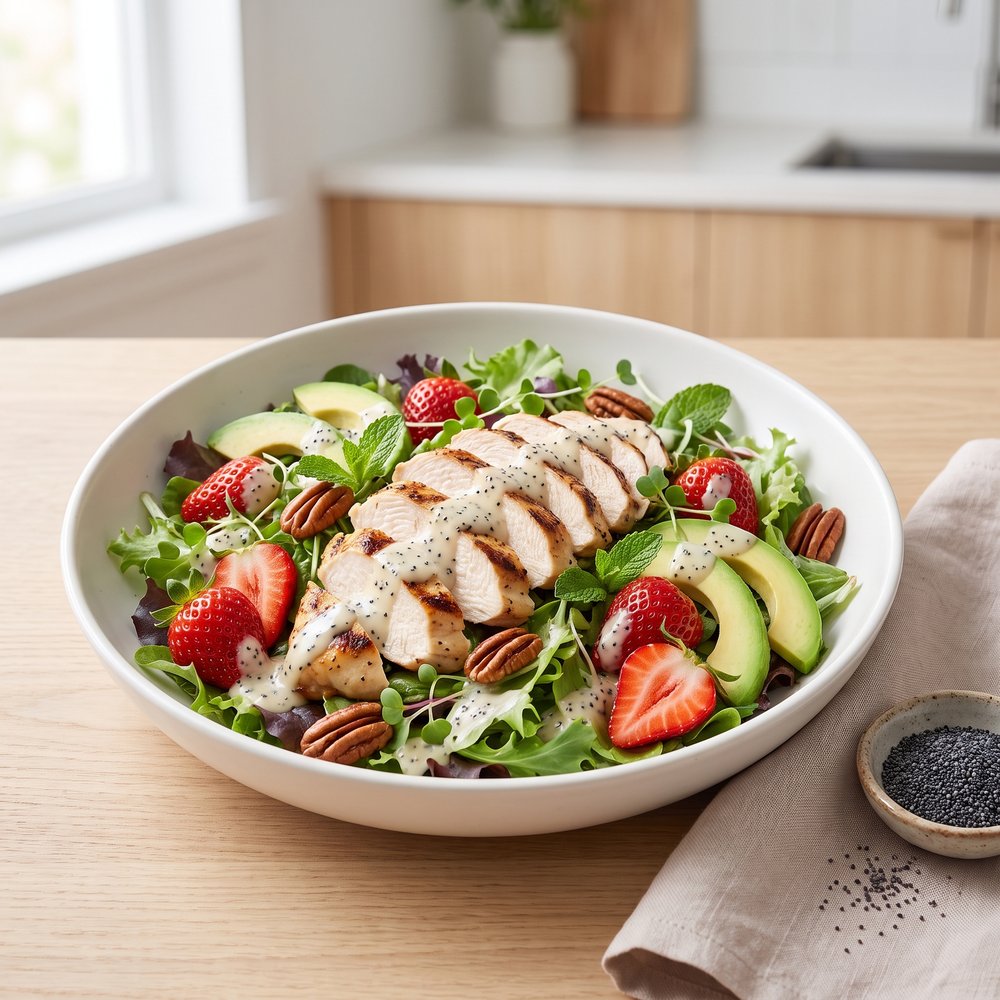 Grilled Chicken Salad with Strawberries and Avocado