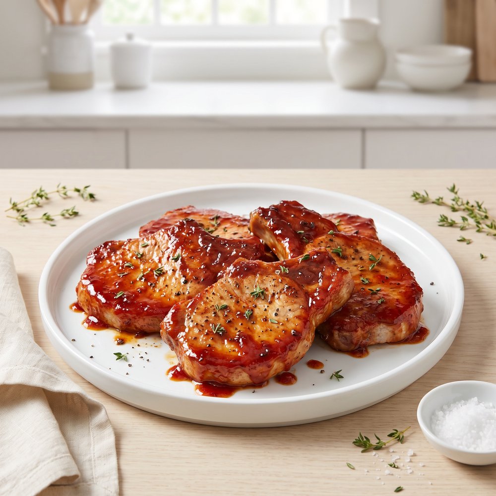 Beer-Braised Pork Chops with Sweet-Tangy Glaze