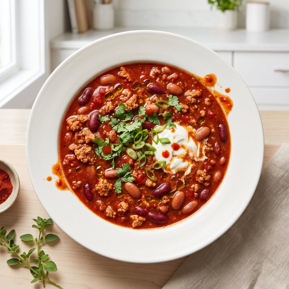 Crockpot Turkey Chili with Beans