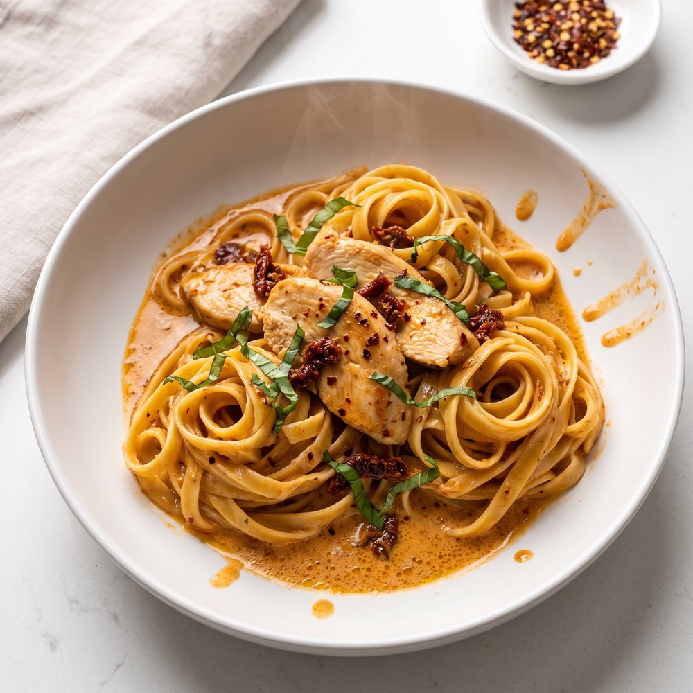 Creamy Sun-Dried Tomato and Basil Pasta