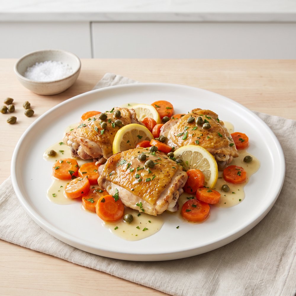Chicken Thighs in White Wine with Carrots