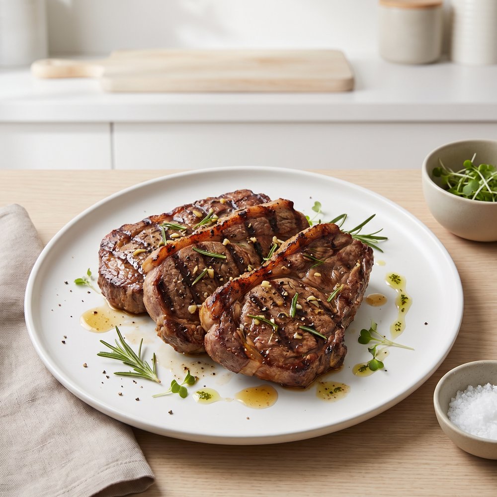 Char-Grilled Lamb Leg Steaks