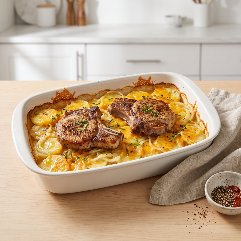 Scalloped Potatoes and Pork Chops