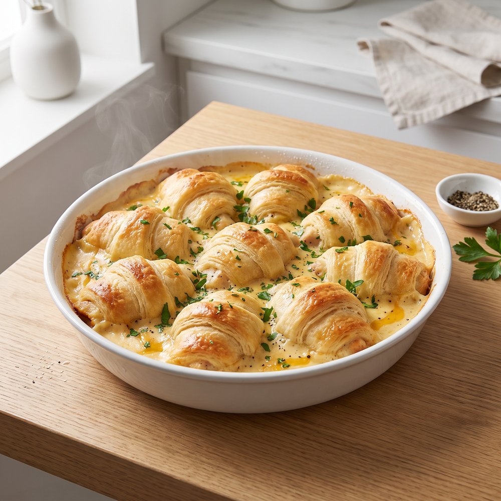 Creamy Chicken Crescent Roll Casserole