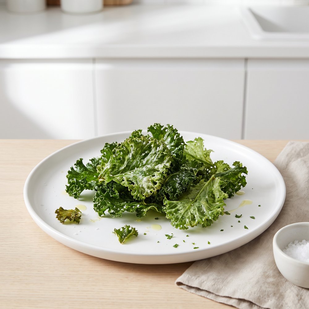 Microwave-Crisped Kale Chips