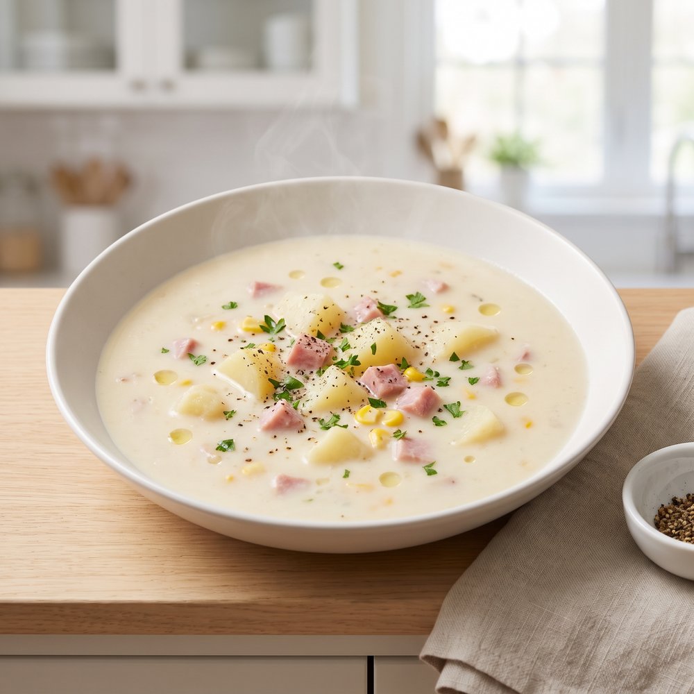 Cream of No Cream Ham and Potato Soup