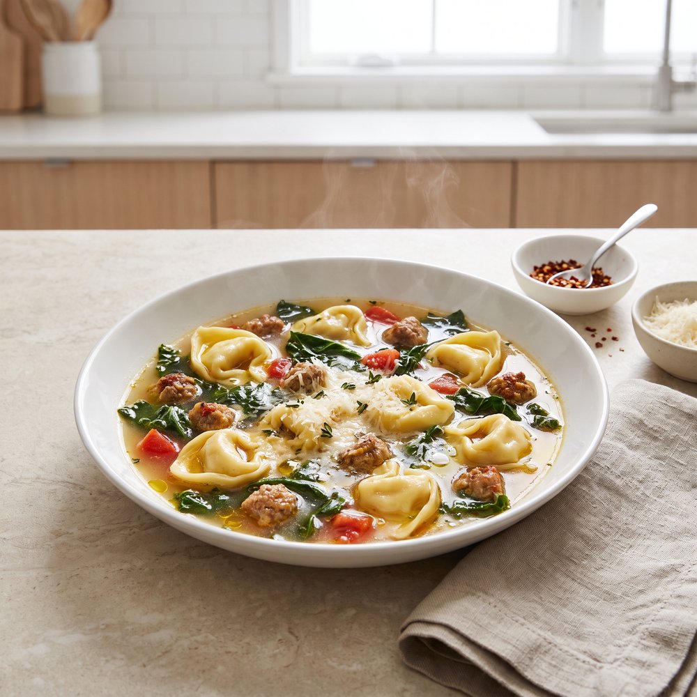 Crockpot Tortellini Soup with Italian Sausage