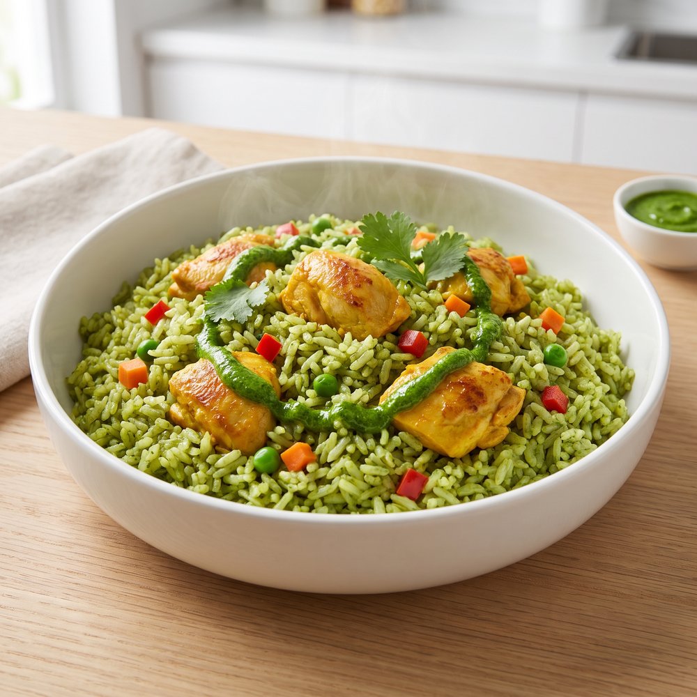 Peruvian-Style Chicken with Cilantro Rice (Arroz con Pollo) (2000 kcal OMAD)