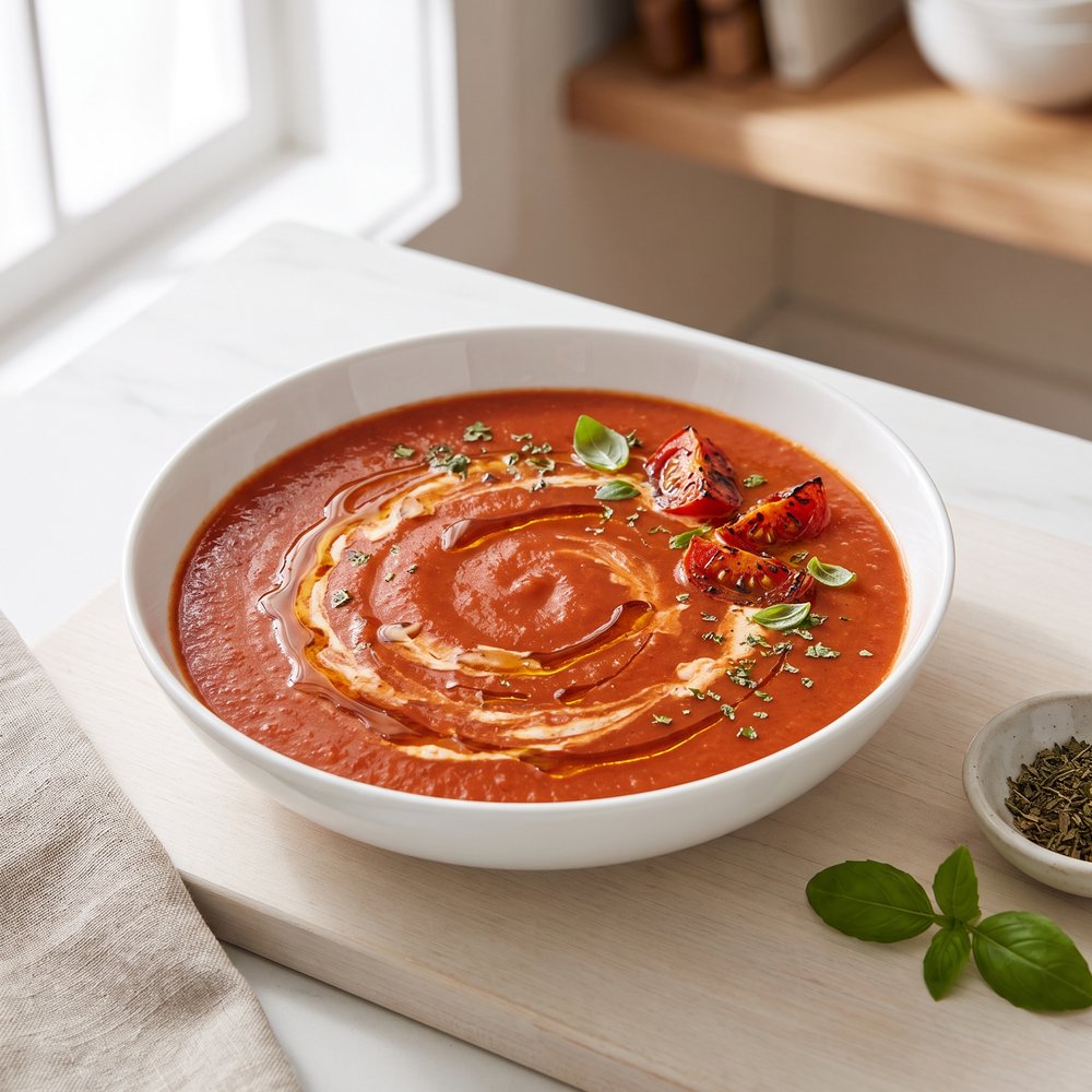 Tomato Soup with Cottage Cheese