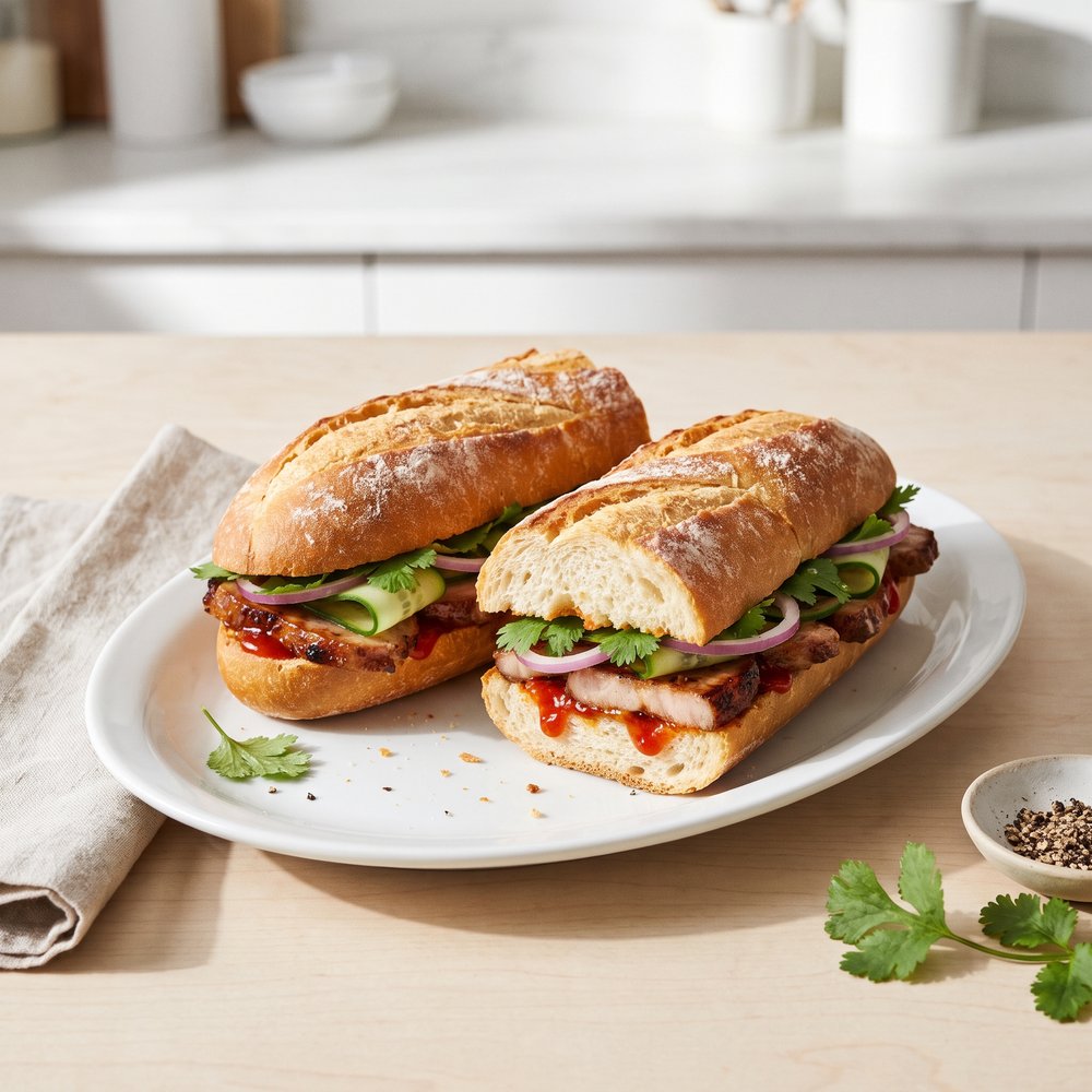 Vietnamese Pork Bánh Mì Sandwich