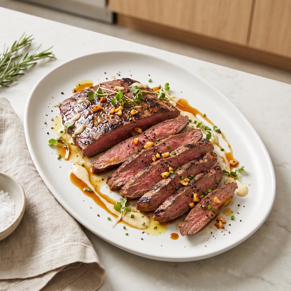Horseradish-Dijon Marinated Flank Steak on the Grill