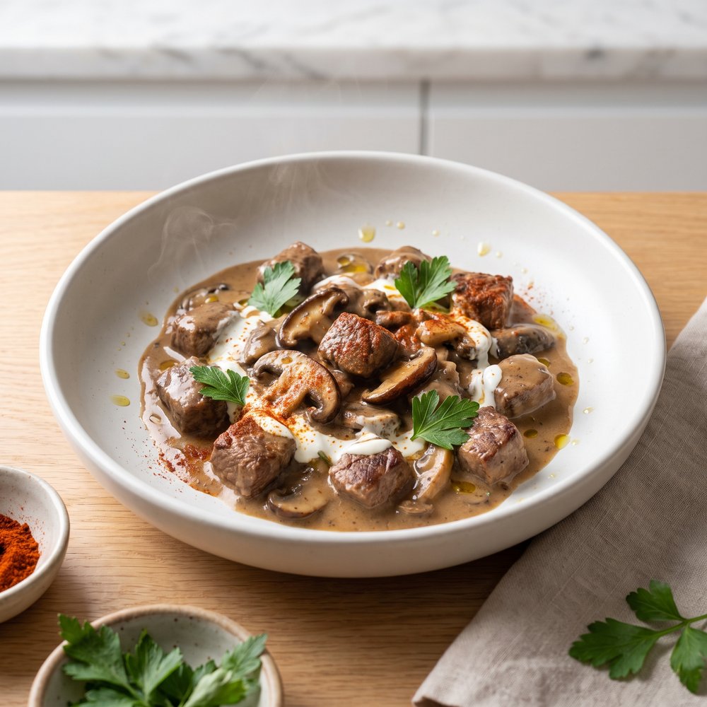 Homemade Venison Stroganoff