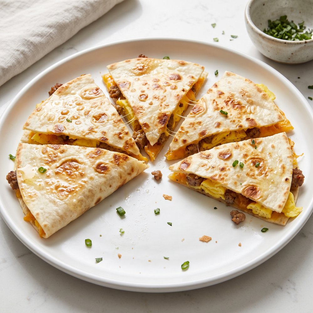 Morning Sausage and Egg Quesadillas