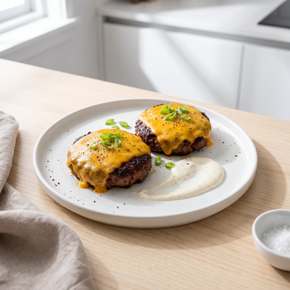 Air Fryer Hamburger Patties for Two