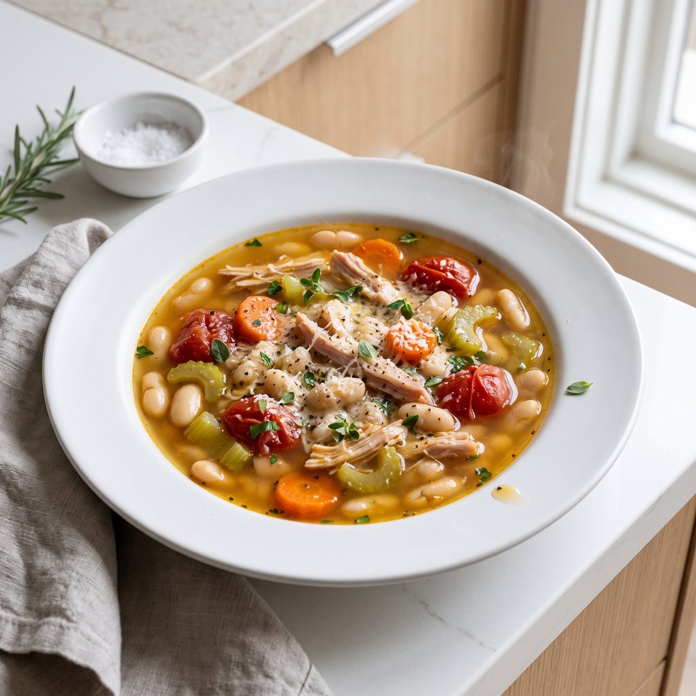Tuscan-Style Smoked Turkey and White Bean Soup