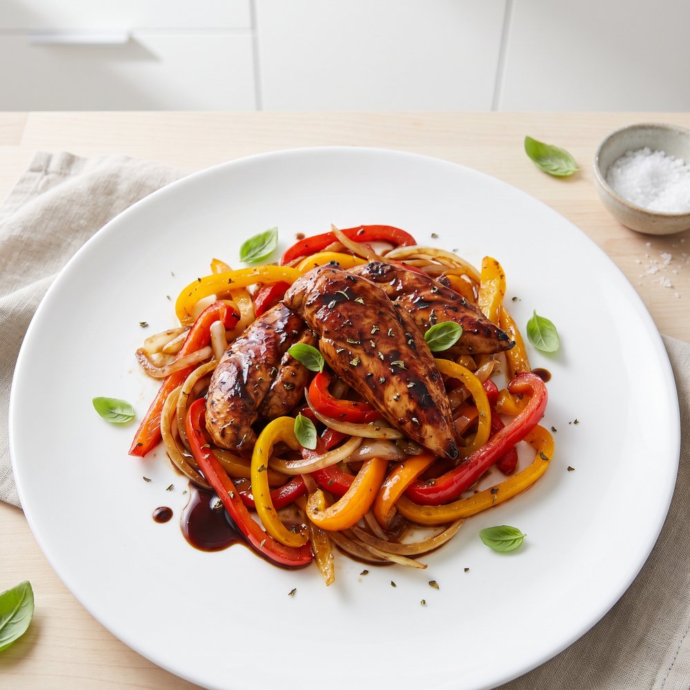 Balsamic Chicken with Trio of Bell Peppers