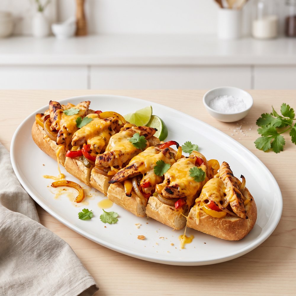 Cheesy Chicken Fajita Sandwich Melts