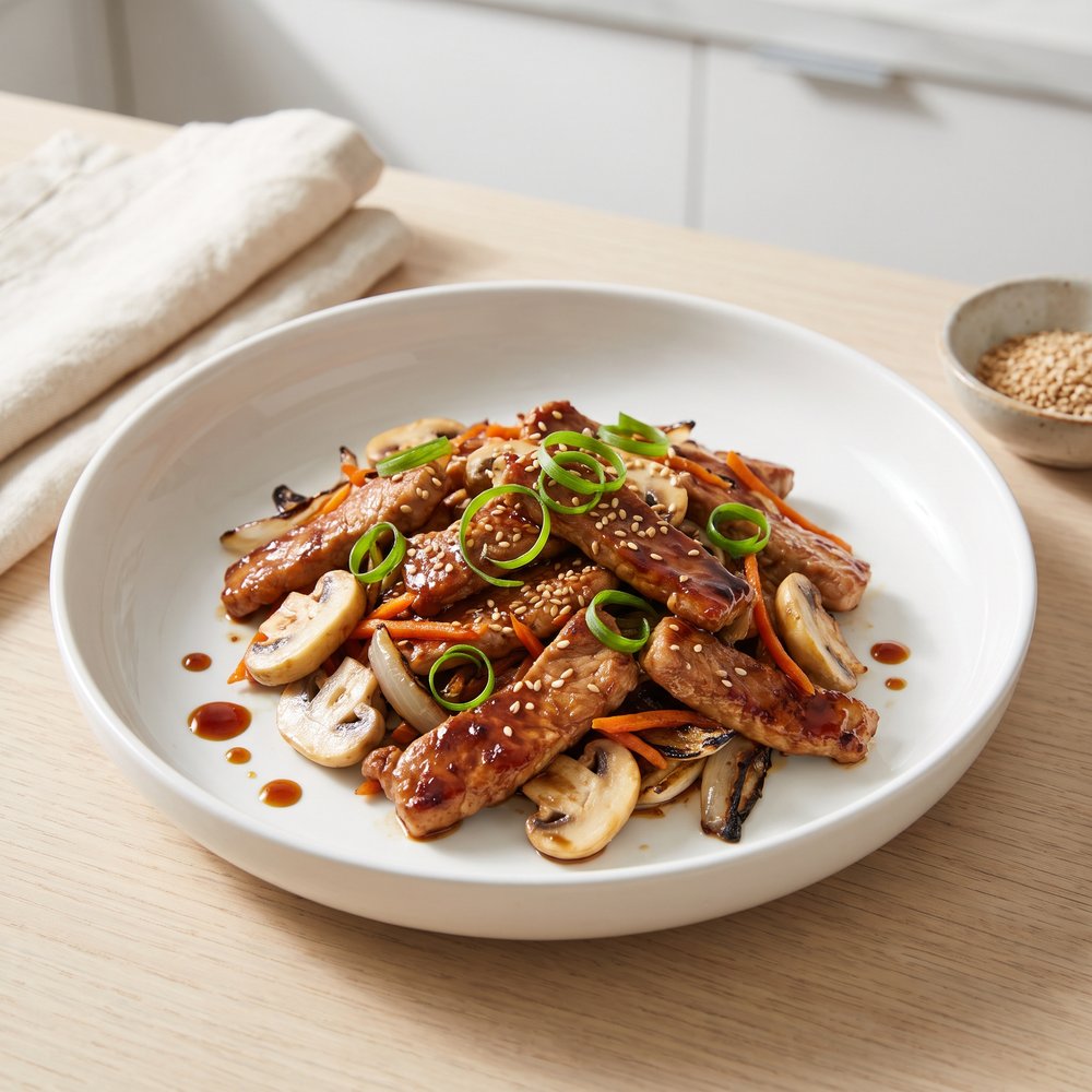 Ginger Pork and Mushroom Stir-Fry