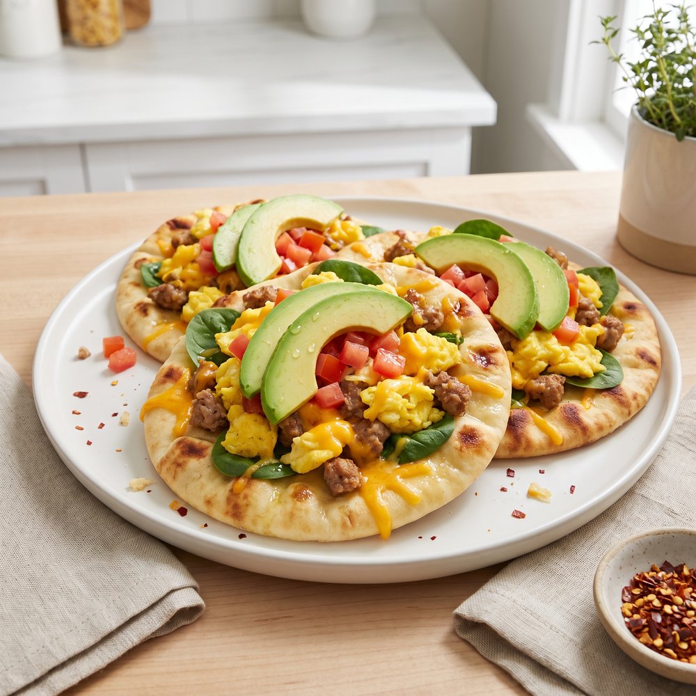 Quick Morning Pita Pizzas